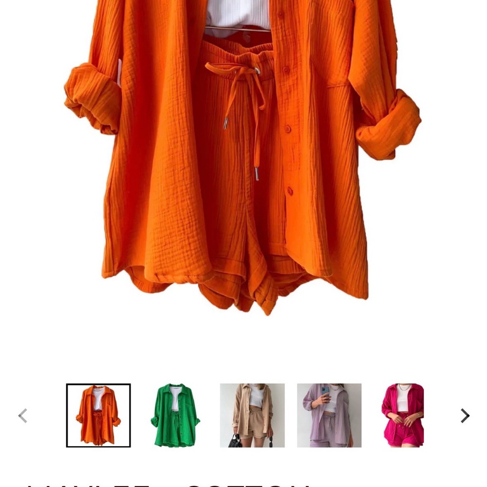 Orange Women's Button-Up Top